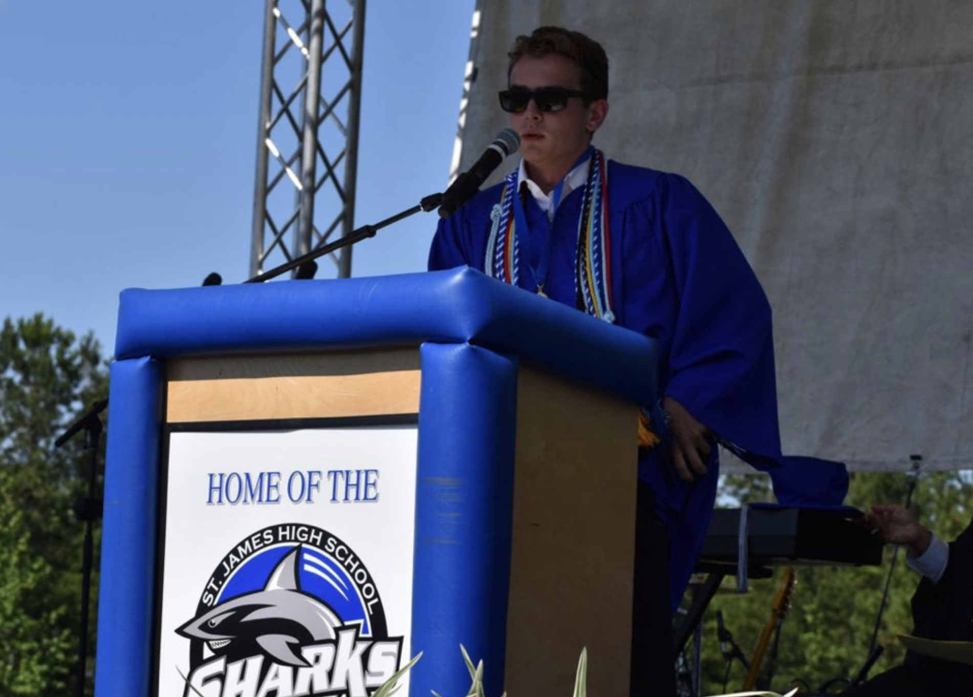 Picture of speech at high school graduation